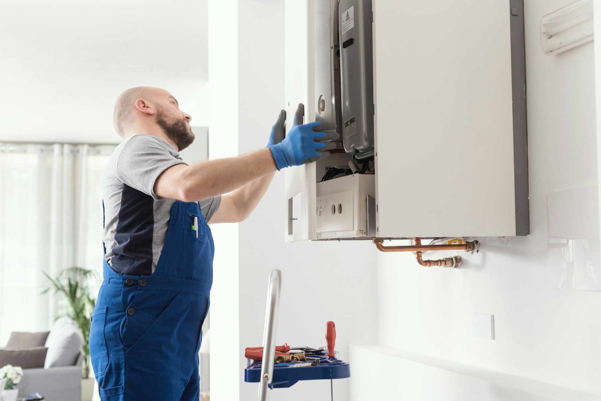 Professional boiler service at home